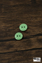 Vintage Light Green Milk Casein Plastic 2-Hole Buttons 15mm, Set of 8 - Boho Fabrics - Buttons & Snaps