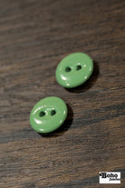 Vintage Light Green Milk Casein Plastic 2-Hole Buttons 15mm, Set of 8 - Boho Fabrics - Buttons & Snaps
