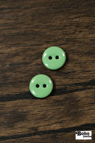 Vintage Light Green Milk Casein Plastic 2-Hole Buttons 15mm, Set of 8 - Boho Fabrics - Buttons & Snaps