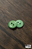 Vintage Light Green Milk Casein Plastic 2-Hole Buttons 15mm, Set of 8 - Boho Fabrics - Buttons & Snaps