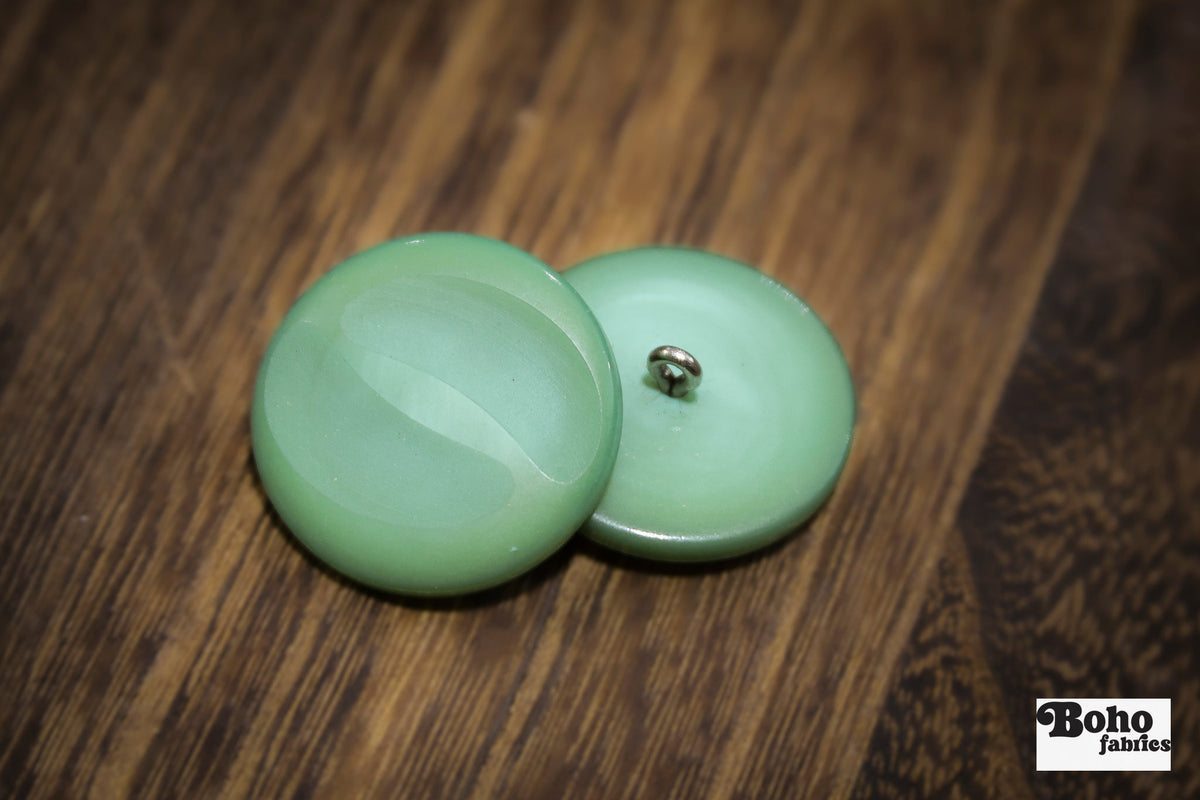 Vintage Light Green Round Shank Buttons. 19mm, 28mm, 34mm - Boho Fabrics - Buttons & Snaps