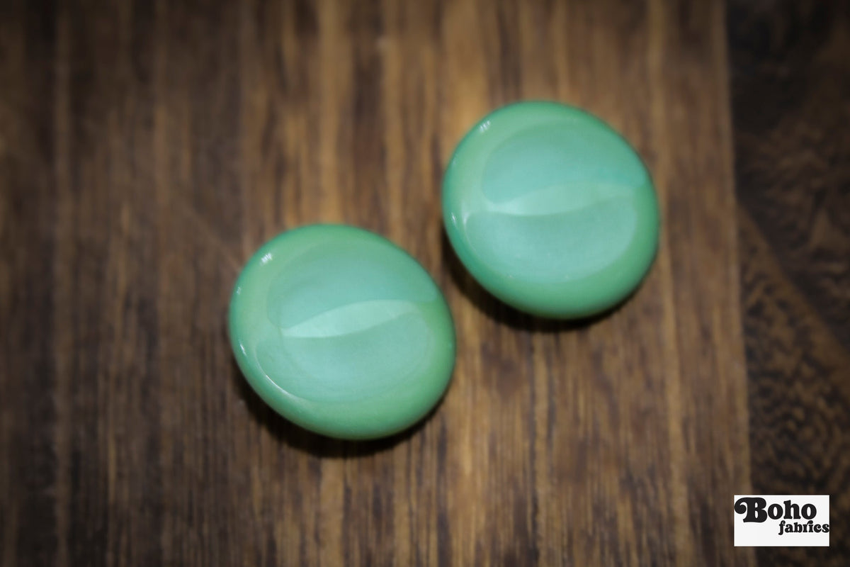 Vintage Light Green Round Shank Buttons. 19mm, 28mm, 34mm - Boho Fabrics - Buttons & Snaps