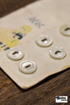 Vintage Mother of Pearl Button Card — 10mm Small White Buttons, Set of 6, Illustrated Mother & Daughter Card - Boho Fabrics - Buttons & Snaps