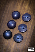 Vintage Navy Blue Dome Shank Buttons. 32L (20mm / 13/16"). Set of 6 - Boho Fabrics - Buttons & Snaps