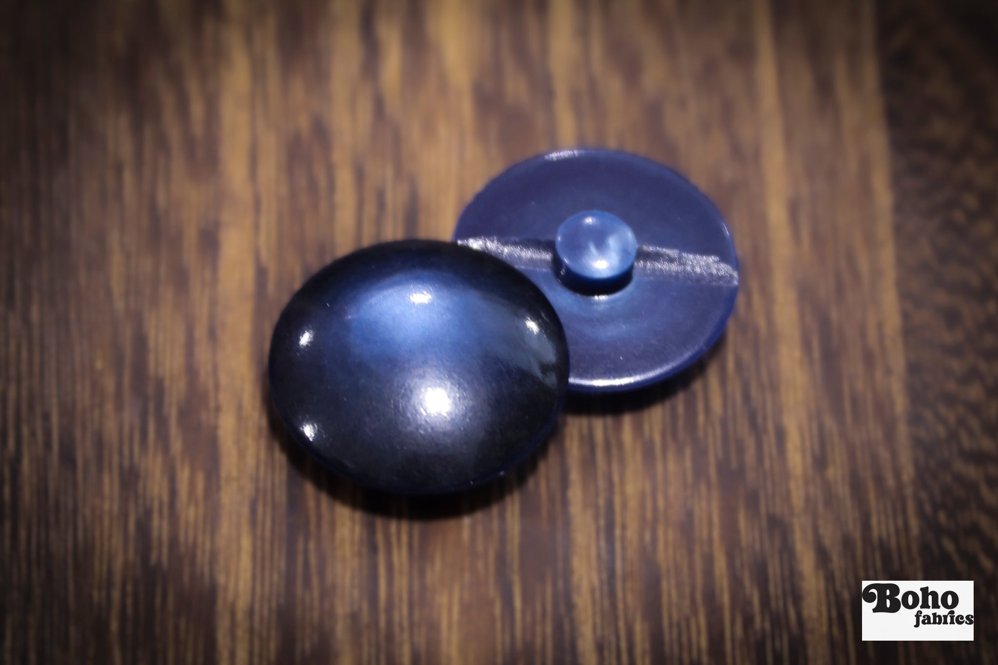 Vintage Navy Blue Dome Shank Buttons. 32L (20mm / 13/16"). Set of 6 - Boho Fabrics - Buttons & Snaps