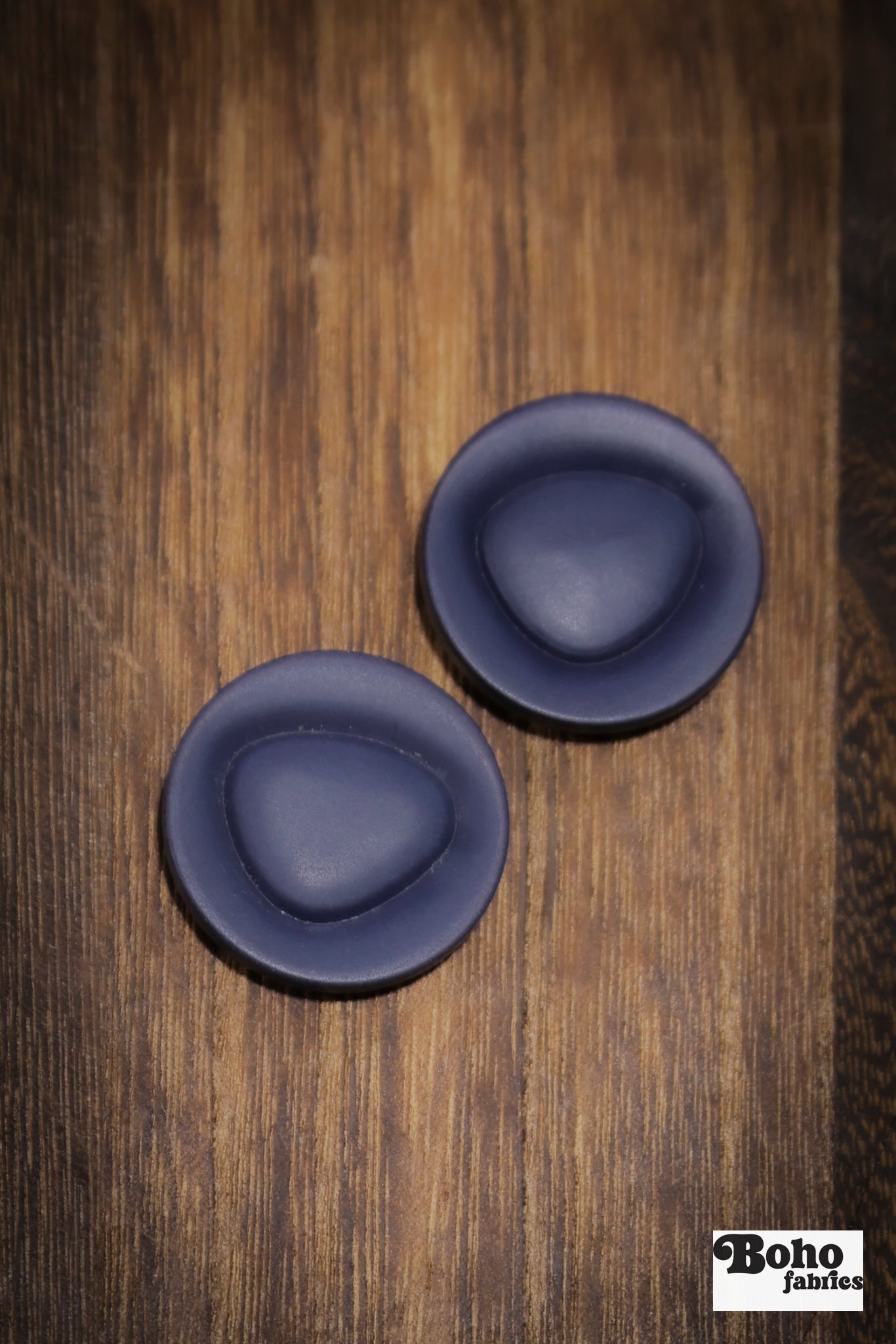 Vintage Navy Blue Rounded Triangle Shank Buttons - Boho Fabrics - Buttons & Snaps