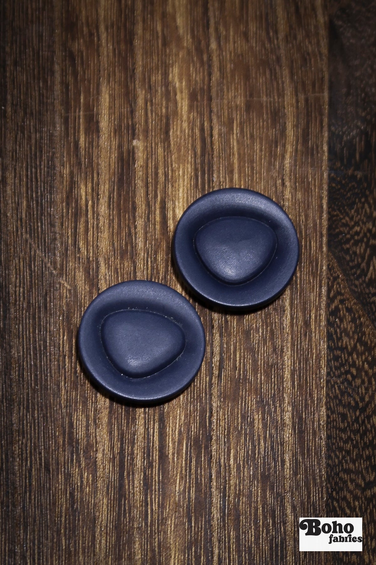 Vintage Navy Blue Rounded Triangle Shank Buttons - Boho Fabrics - Buttons & Snaps
