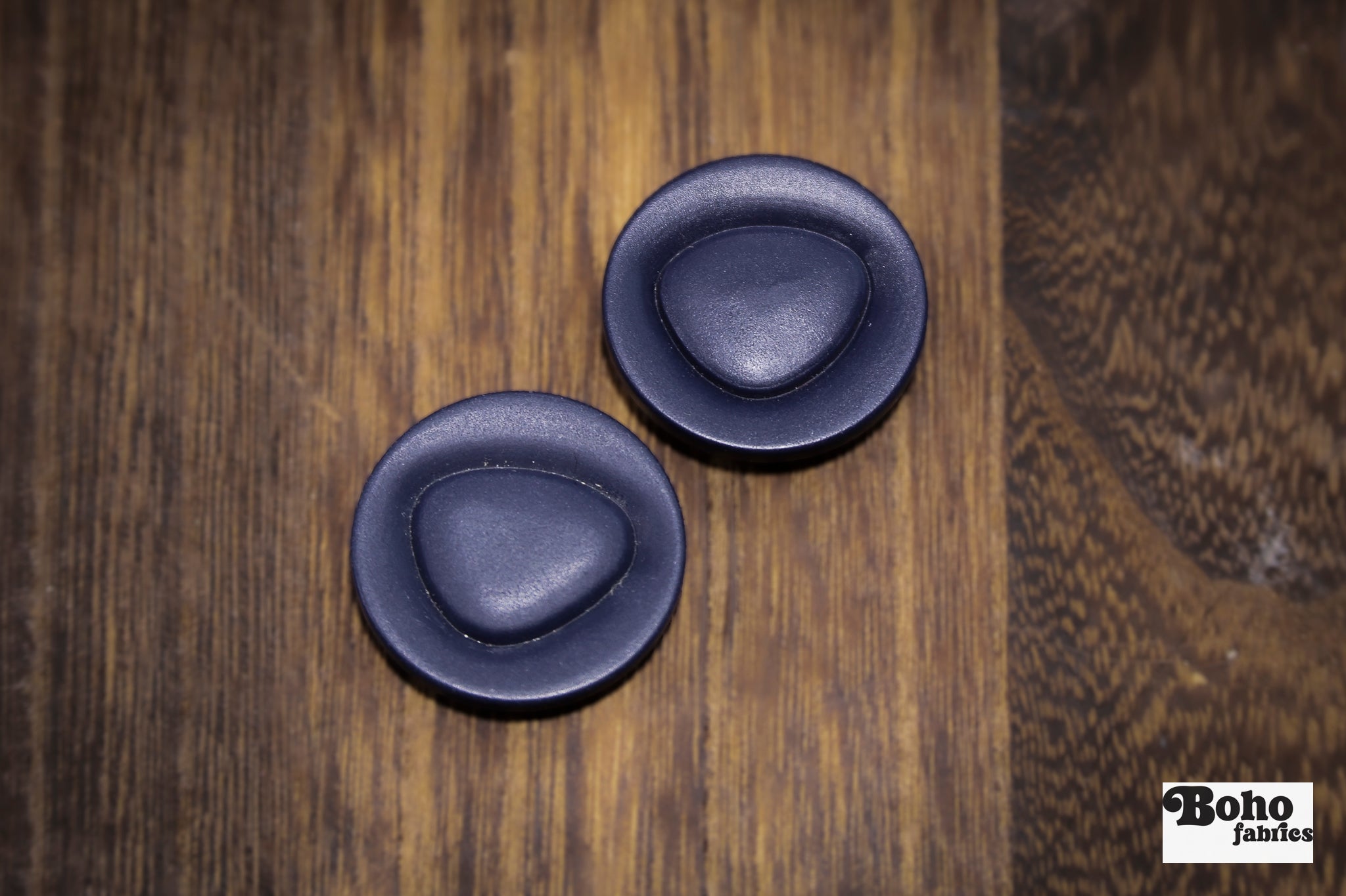 Vintage Navy Blue Rounded Triangle Shank Buttons - Boho Fabrics - Buttons & Snaps