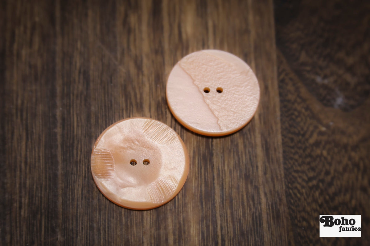 Vintage Peach Luster Two-Hole Buttons - Boho Fabrics - Buttons & Snaps