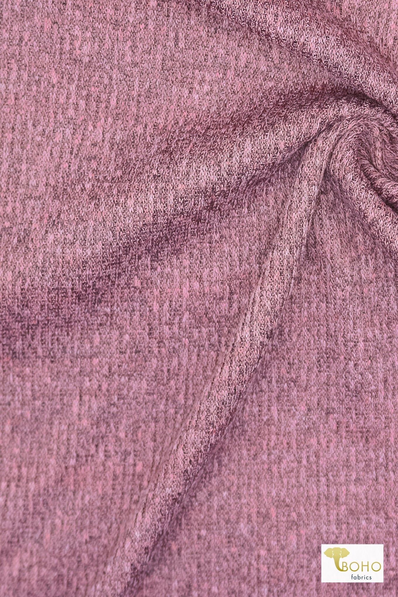 Vintage Pink, Rib Knit Fabric - Boho Fabrics - Rib Solid, Knit Fabric