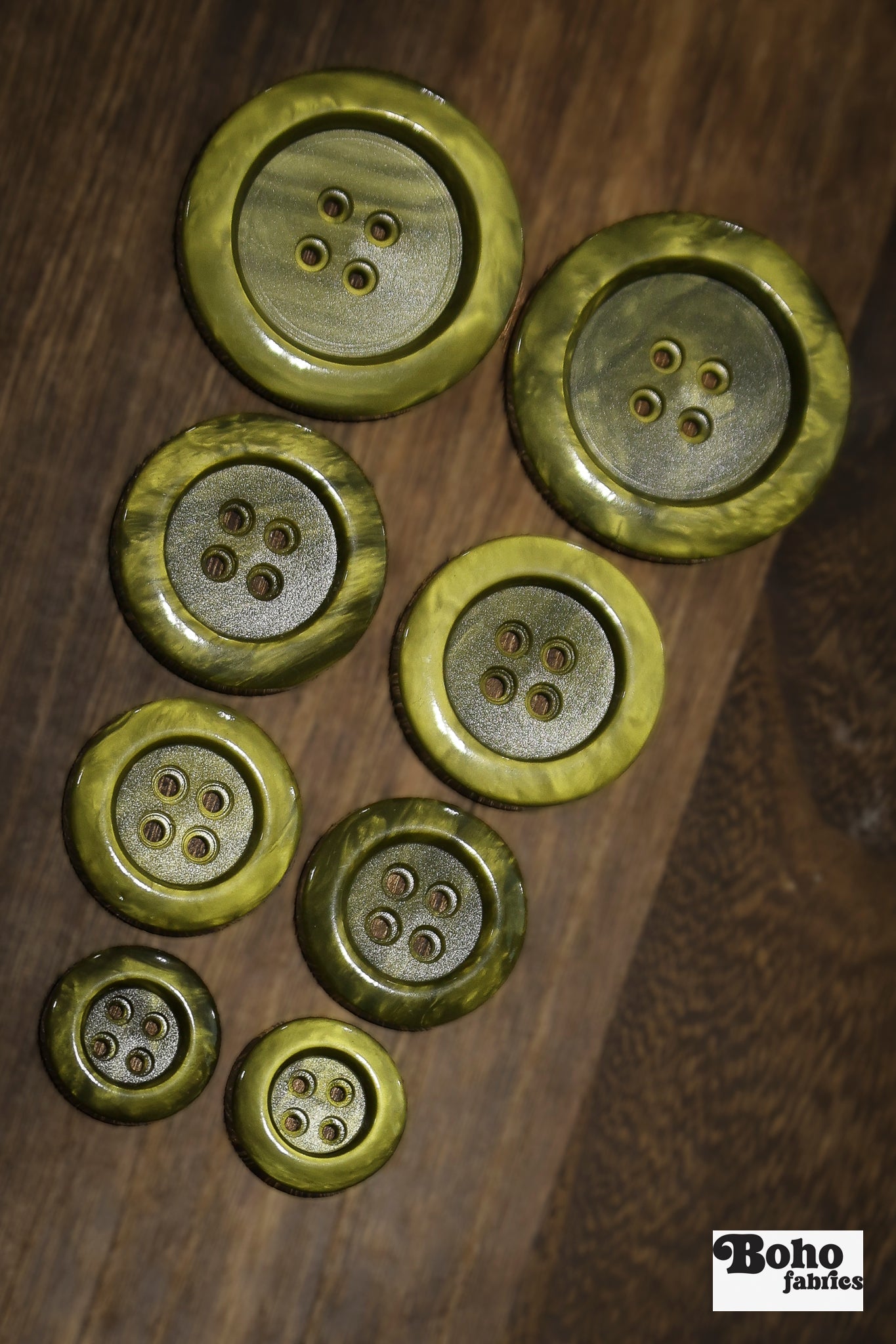 Vintage Seaweed Four-Hole Buttons - Boho Fabrics - Buttons & Snaps