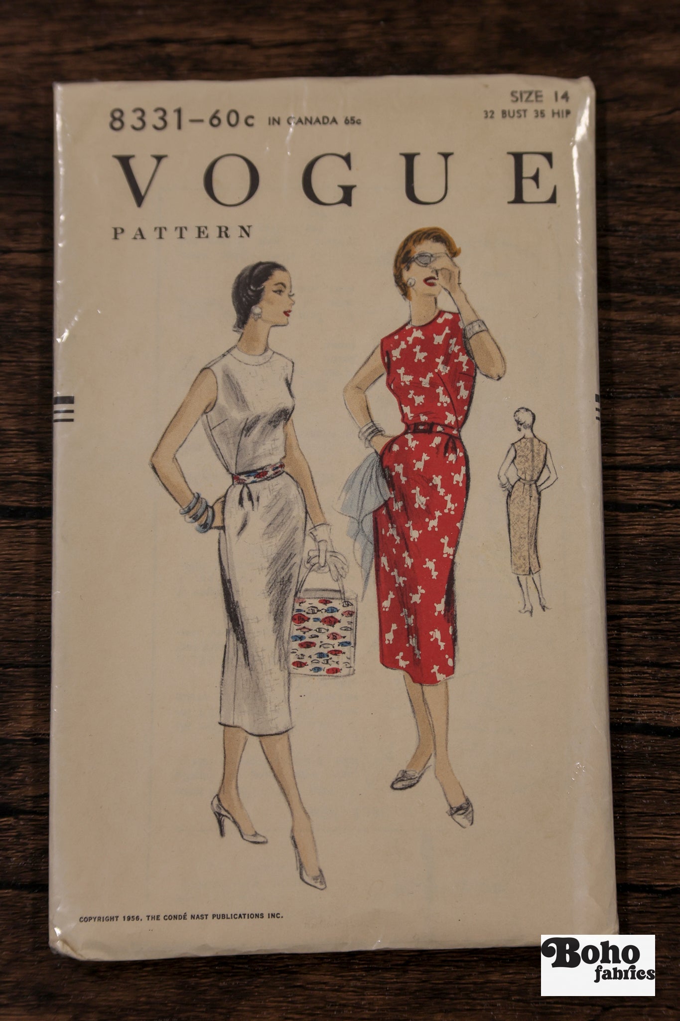 Vintage Sewing Pattern - 1950s- Vogue 8331 - Women's Mid-Century Sheath Dress | Bust 32 - Boho Fabrics - Sewing Patterns