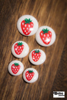 Vintage Strawberry Plastic Shank Buttons. 14mm, 16mm, 20mm - Boho Fabrics - Buttons & Snaps