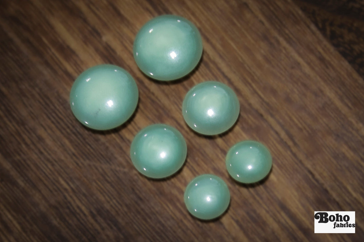 Vintage Teal Dome Shank Buttons. 11.5mm, 14mm, 18mm - Boho Fabrics - Buttons & Snaps