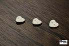 Vintage White Heart Plastic 2-Hole Buttons 12mm, Set of 8 - Boho Fabrics - Buttons & Snaps