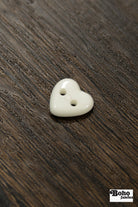 Vintage White Heart Plastic 2-Hole Buttons 12mm, Set of 8 - Boho Fabrics - Buttons & Snaps
