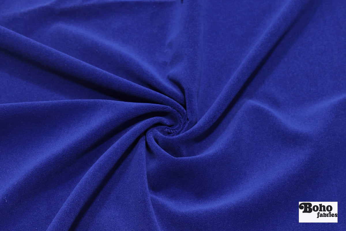 Vivid Cobalt Blue, Velveteen Woven Fabric - Boho Fabrics - Home Dec. & Upholstery Fabric