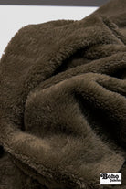 Walnut Brown, Classic Double - Velour High Loft Fleece Fabric by Polartec 2nds - Boho Fabrics - Performance Fabrics