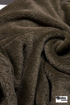 Walnut Brown, Classic Double - Velour High Loft Fleece Fabric by Polartec 2nds - Boho Fabrics - Performance Fabrics