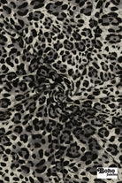 Warm Gray Leopard Print, Rayon Spandex Jersey Knit Fabric - Boho Fabrics - Rayon Jersey Solid, Knit Fabric
