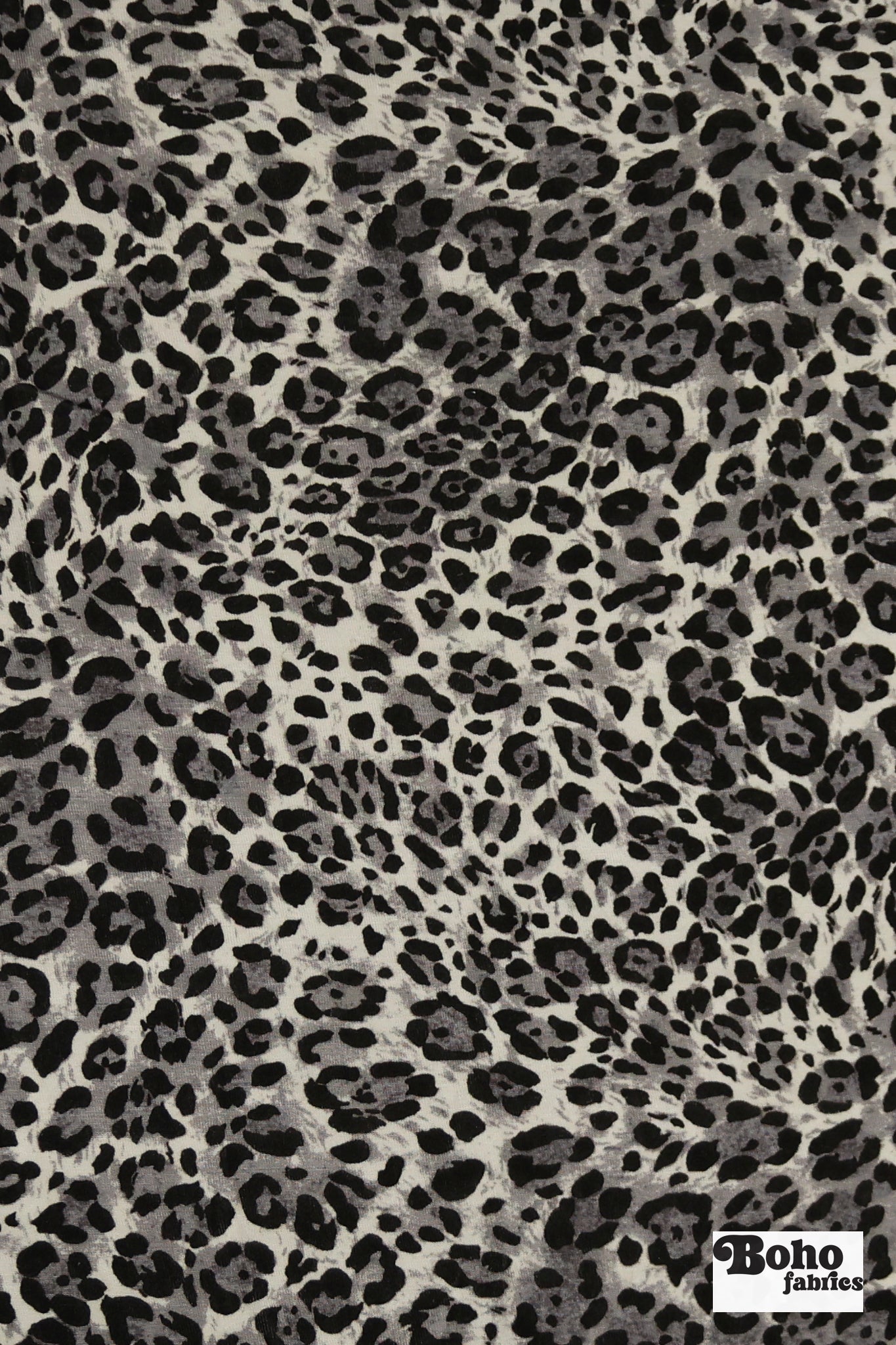 Warm Gray Leopard Print, Rayon Spandex Jersey Knit Fabric - Boho Fabrics - Rayon Jersey Solid, Knit Fabric
