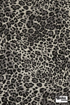 Warm Gray Leopard Print, Rayon Spandex Jersey Knit Fabric - Boho Fabrics - Rayon Jersey Solid, Knit Fabric