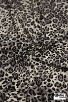 Warm Gray Leopard Print, Rayon Spandex Jersey Knit Fabric - Boho Fabrics - Rayon Jersey Solid, Knit Fabric