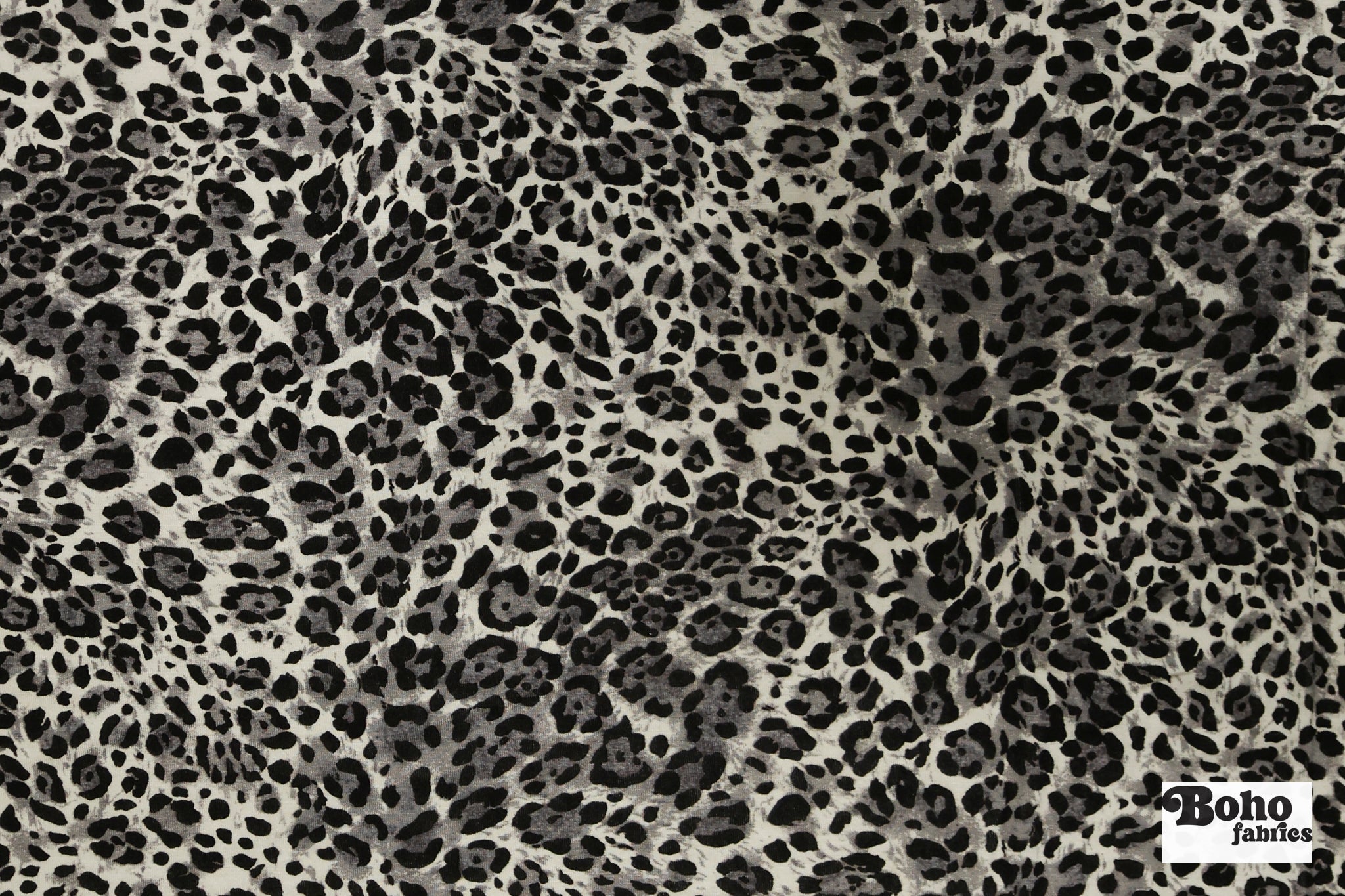 Warm Gray Leopard Print, Rayon Spandex Jersey Knit Fabric - Boho Fabrics - Rayon Jersey Solid, Knit Fabric
