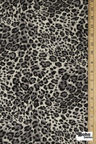 Warm Gray Leopard Print, Rayon Spandex Jersey Knit Fabric - Boho Fabrics - Rayon Jersey Solid, Knit Fabric
