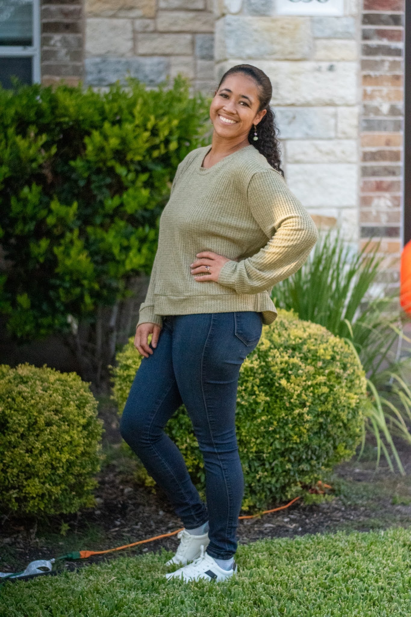 Warm Matcha Green, Waffle Knit Fabric - Boho Fabrics - Waffle Knits