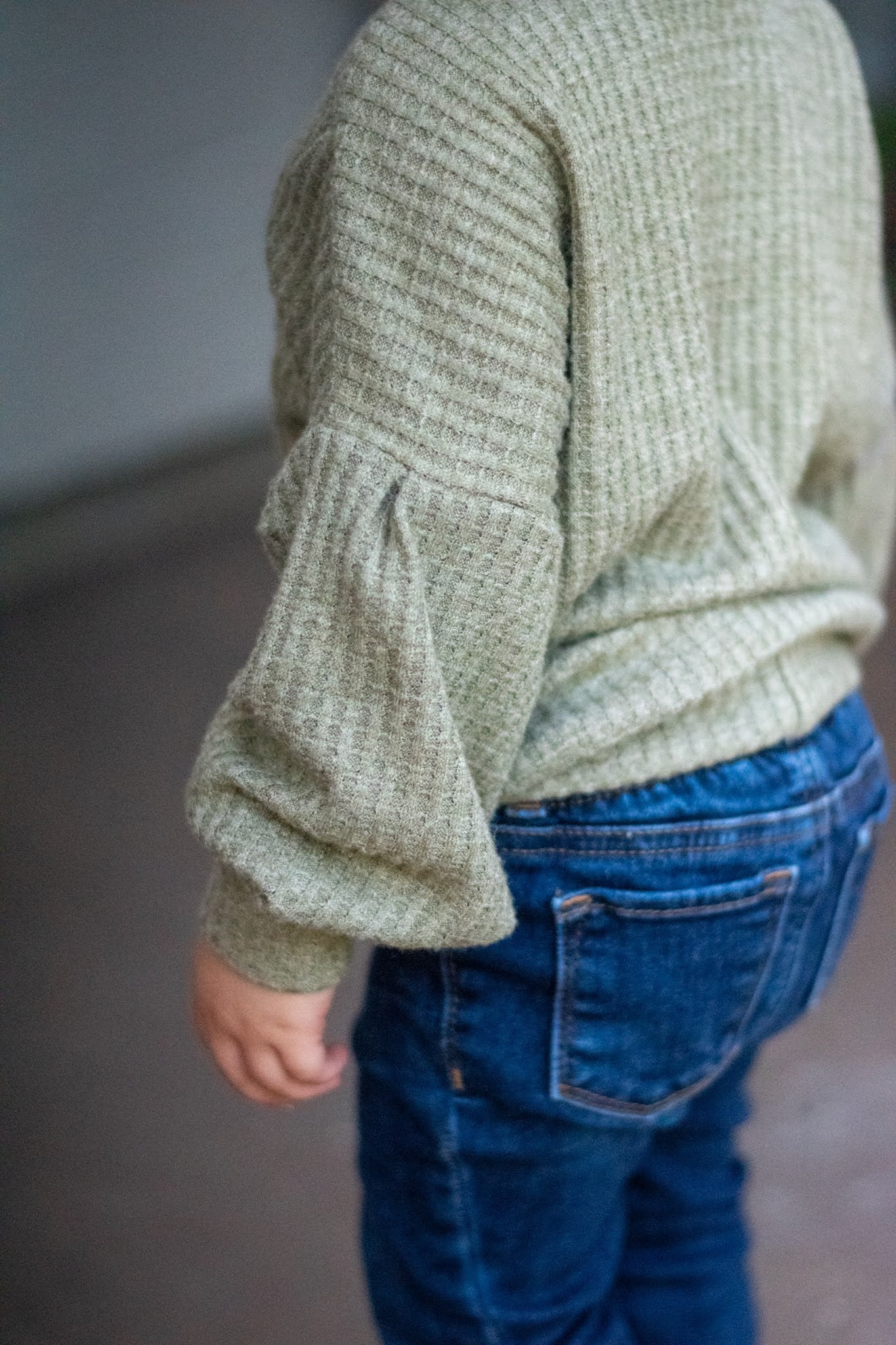 Warm Matcha Green, Waffle Knit Fabric - Boho Fabrics - Waffle Knits