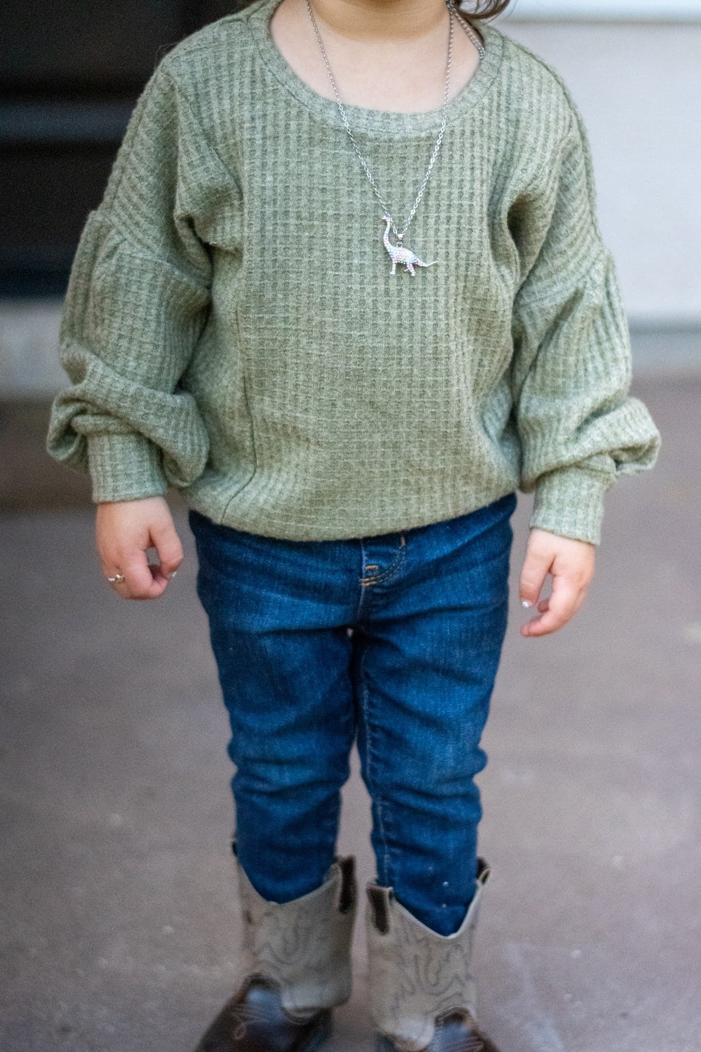 Warm Matcha Green, Waffle Knit Fabric - Boho Fabrics - Waffle Knits