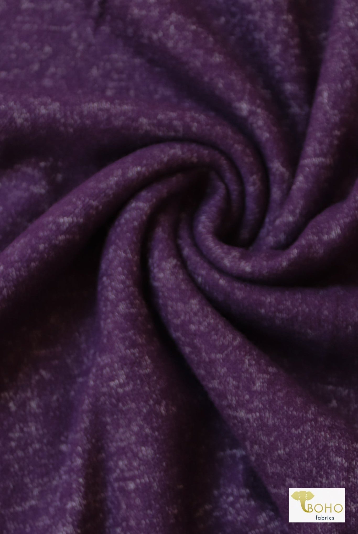 Warm Plum Purple Brushed Sweater Knit - Boho Fabrics