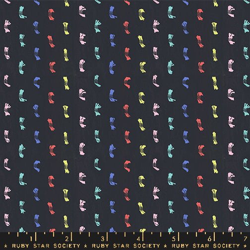 Warp Weft Ooh Lucky Soft Black RS4128 12 Ruby Star1 - Boho Fabrics - Shirting, Woven