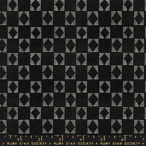 Warp Weft Ooh Lucky Soft Black RS4129 12 Ruby Star1 - Boho Fabrics - Shirting, Woven