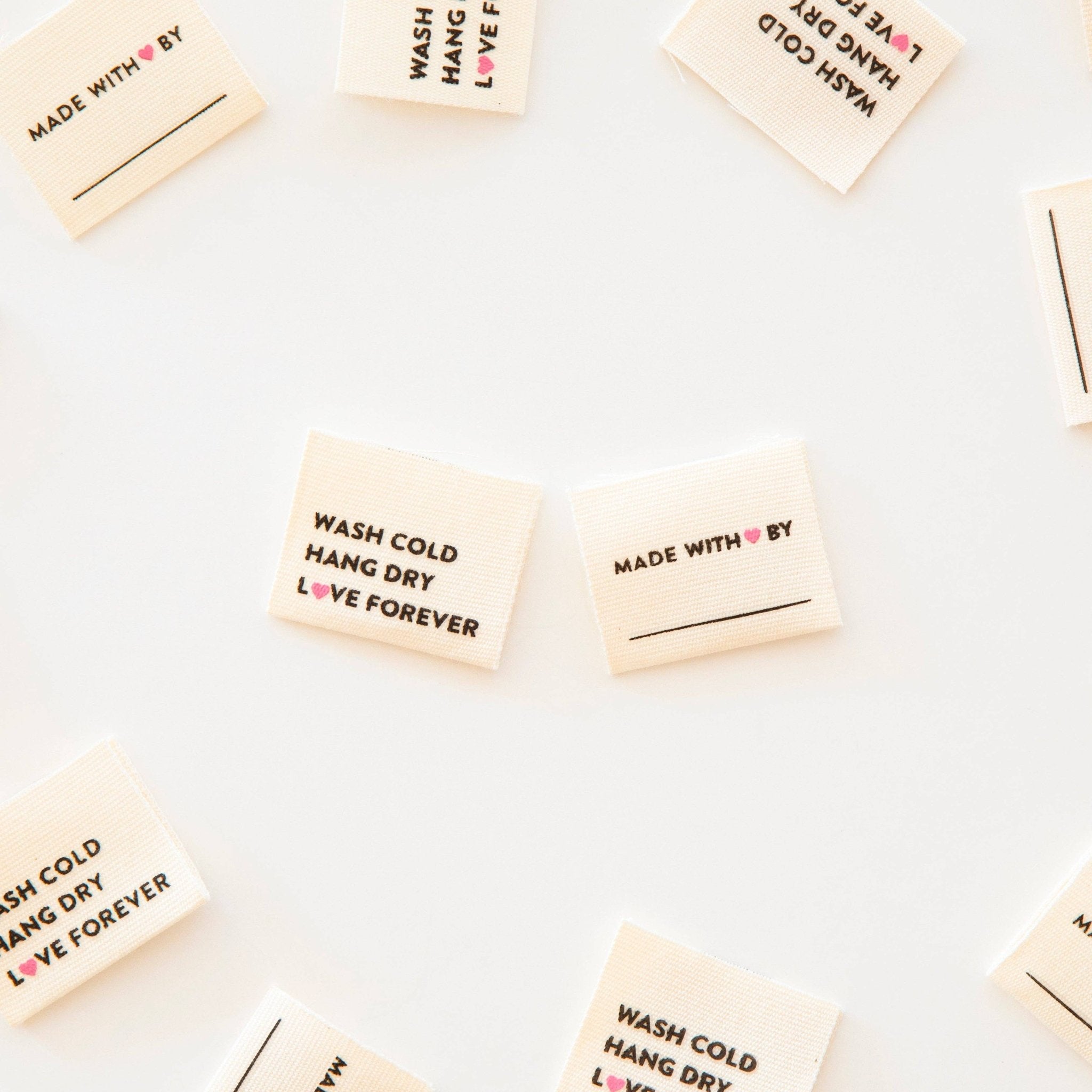 Wash Cold Hang Dry Organic Cotton Sewing Garment Labels - Boho Fabrics - 