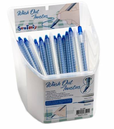 Wash Out Twisties - Water soluble Marking Pencil Blue and White - Sold by the piece - Boho Fabrics - Fabric Marking Supplies