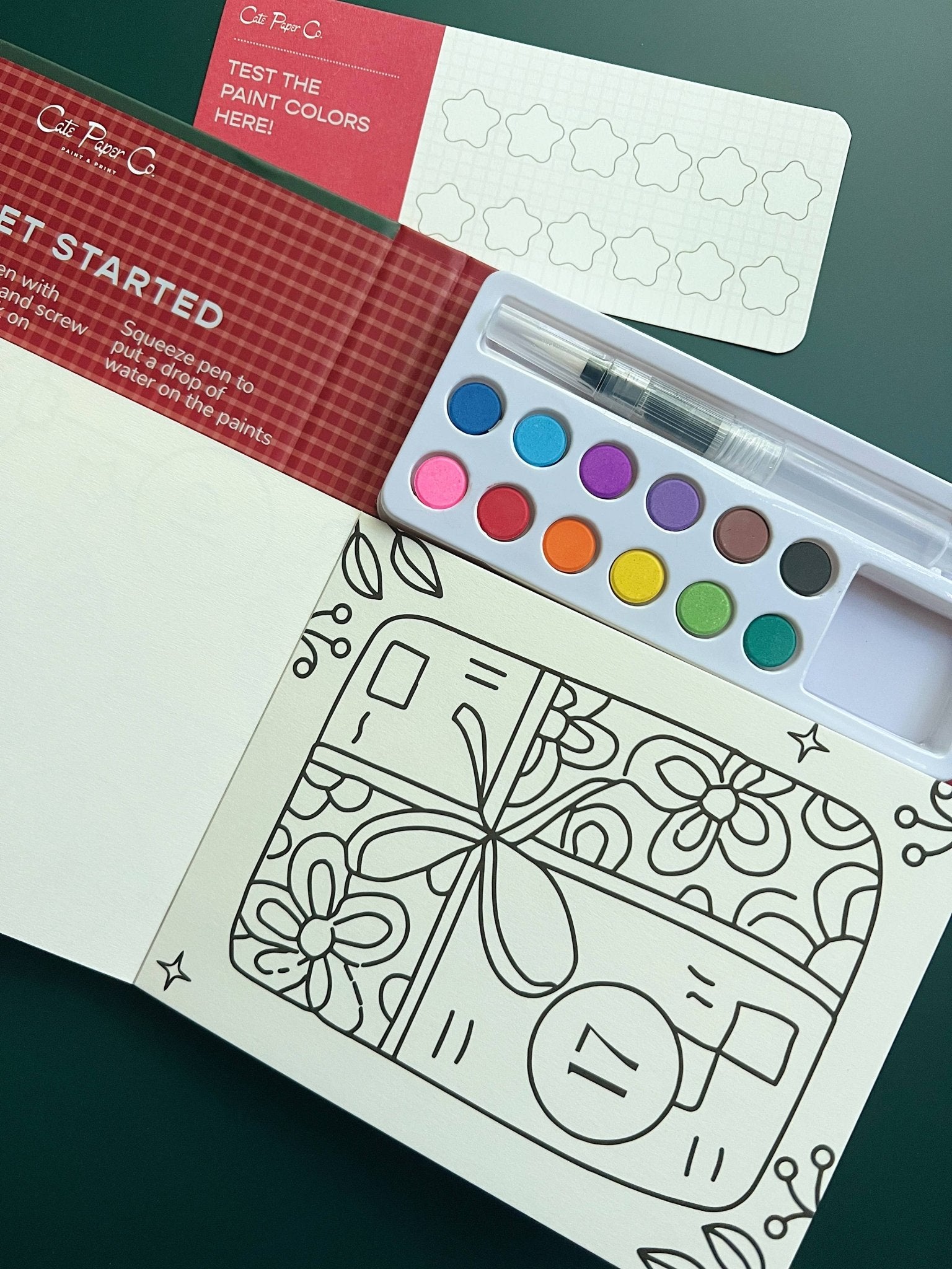 Watercolor Book and Paint Set - Advent Calendar - Boho Fabrics - Painting Kits & Supplies