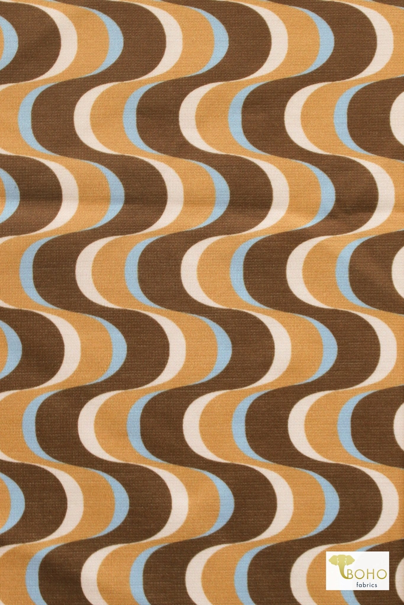 Wavy Retro, Ponte Knit - Boho Fabrics