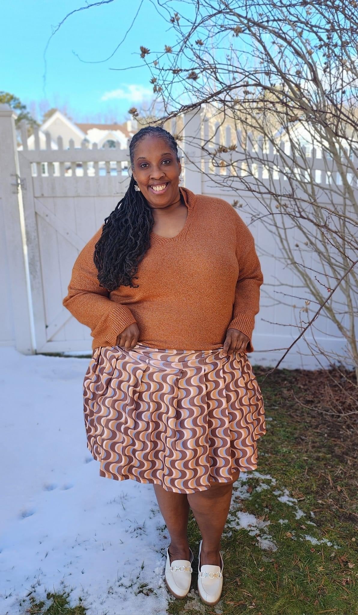 Wavy Retro, Ponte Knit - Boho Fabrics