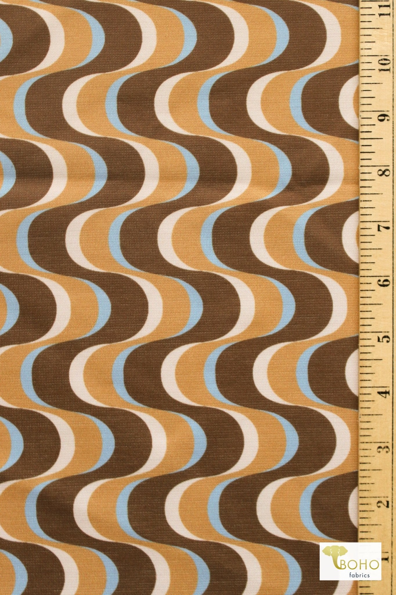 Wavy Retro, Ponte Knit - Boho Fabrics