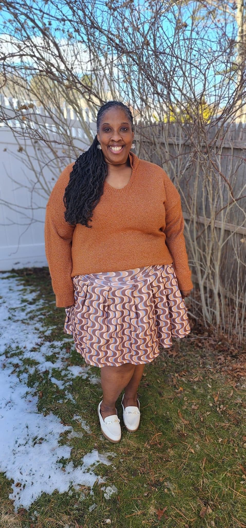 Wavy Retro, Ponte Knit - Boho Fabrics