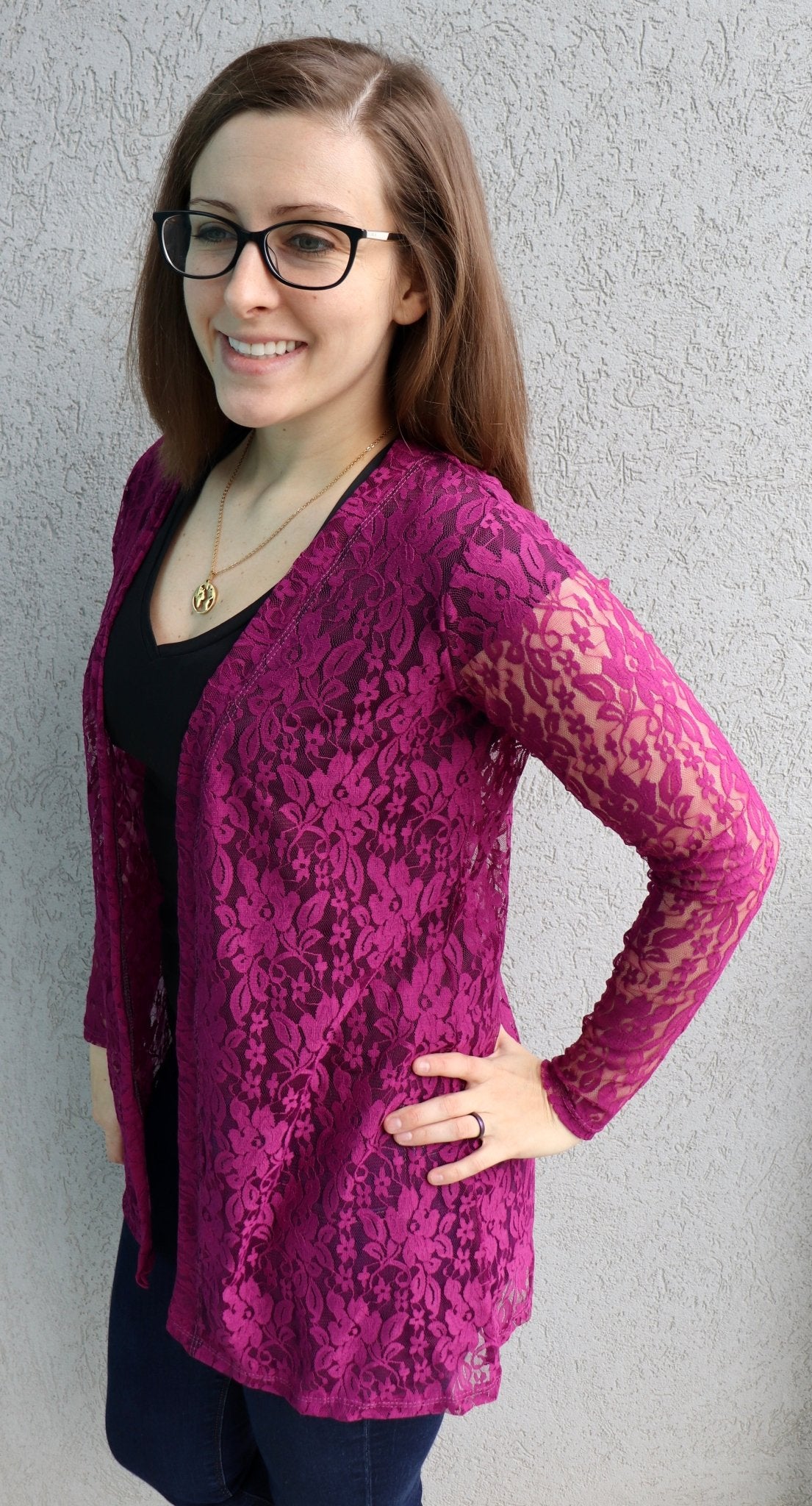 Whimsical Florals in Magenta. Stretch Lace. SL-116. - Boho Fabrics