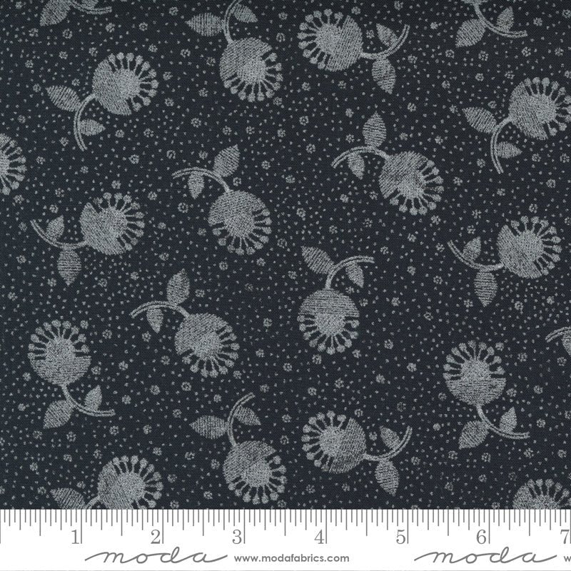 Whispers Metallic Black Silver 33550 15MS Moda 1 - Boho Fabrics - Quilting Cotton, Woven