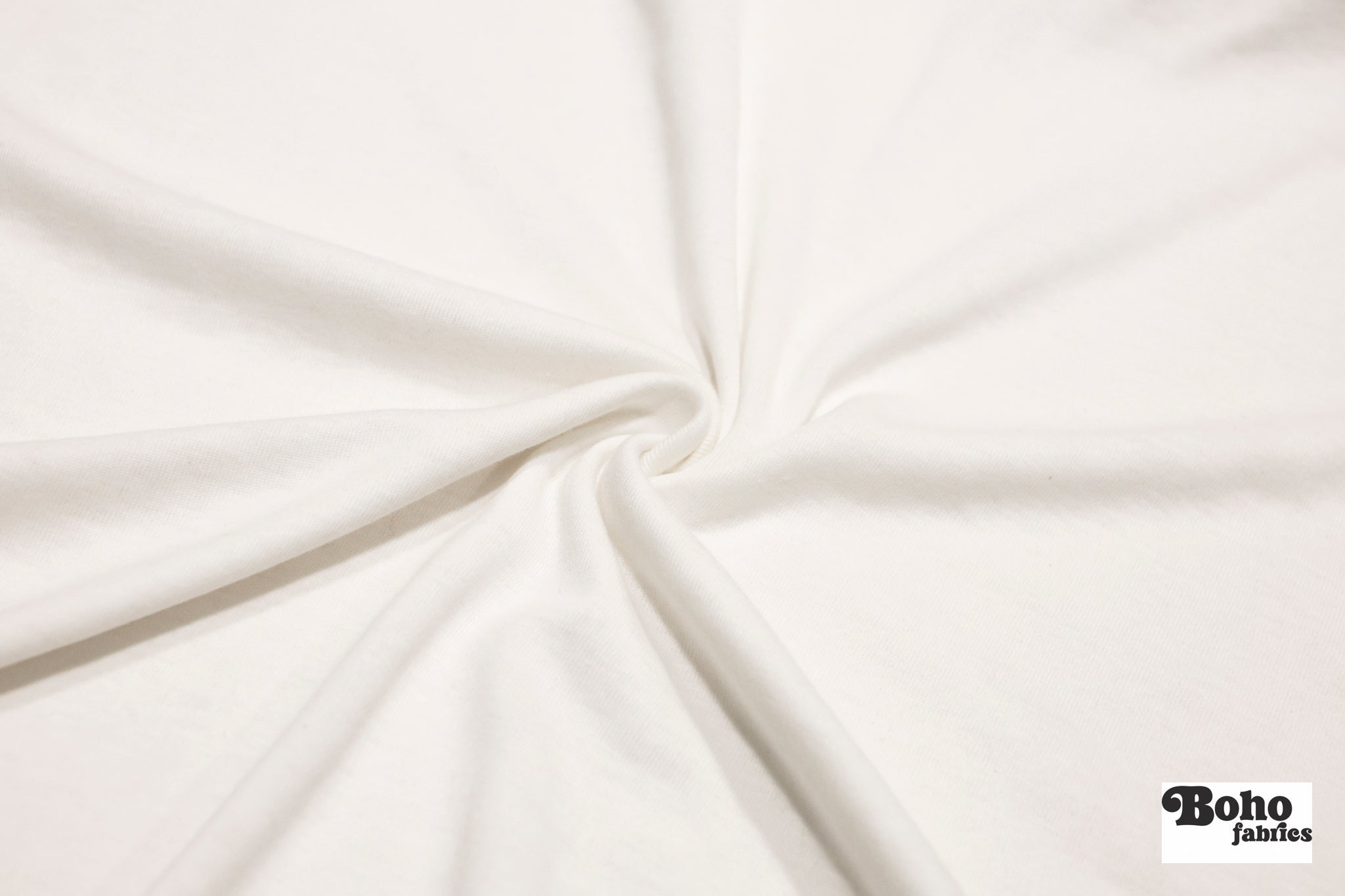 White, 1x1 Rib Knit Fabric - Boho Fabrics - Rib Solid, Knit Fabric