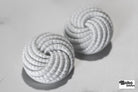 White Basketweave Spiral Plastic Shank Button. Available in 15mm, 18mm, 20mm, 25mm - Boho Fabrics - Buttons & Snaps