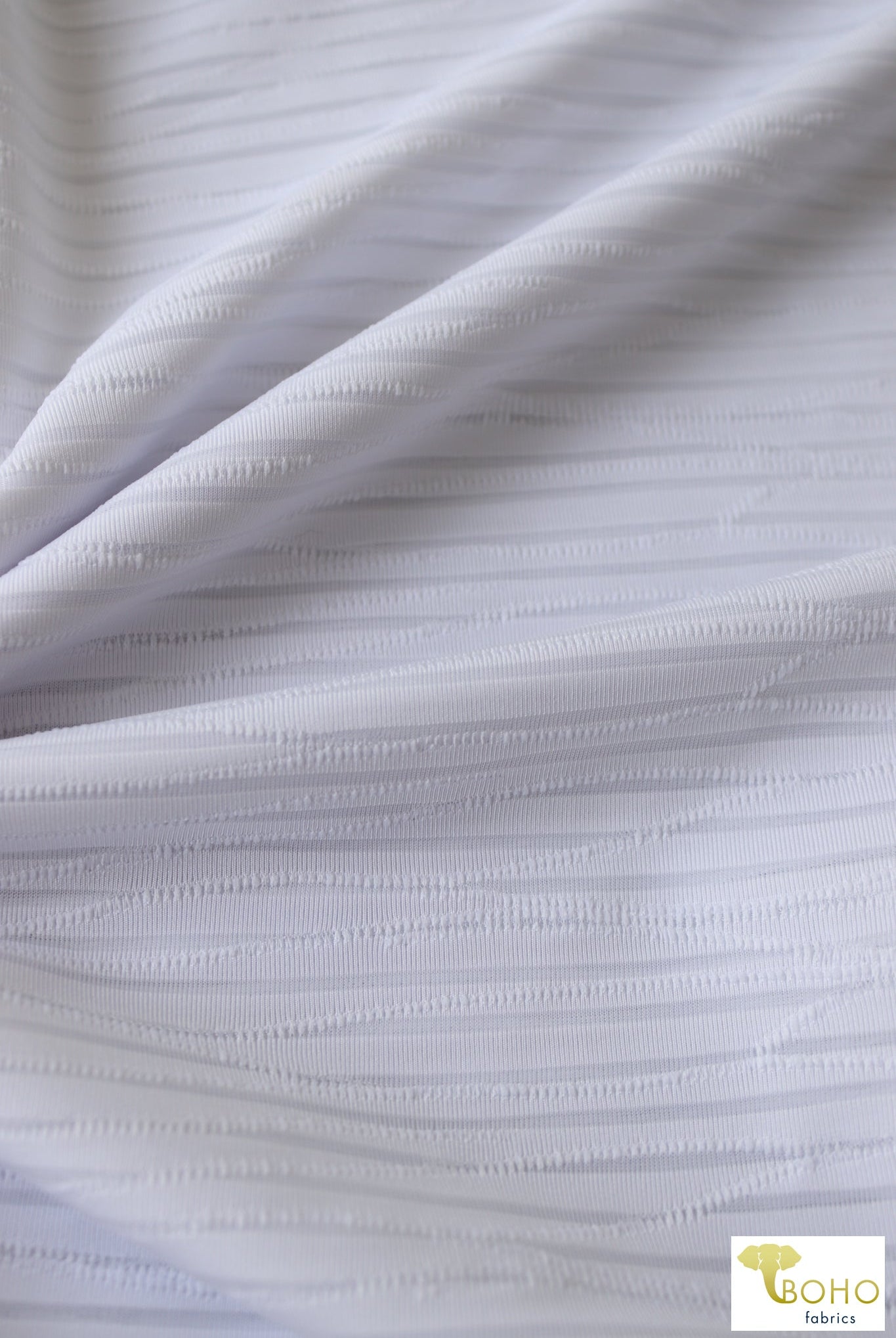 White, Burnout Waves. Jersey Knit. JER-S-213-WHT - Boho Fabrics
