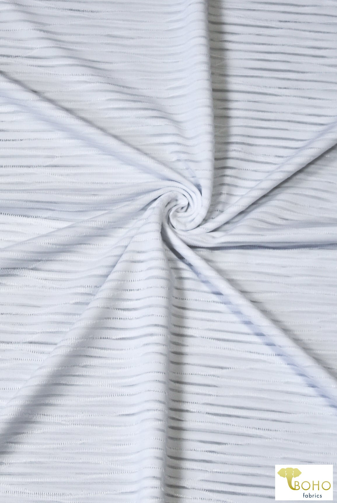 White, Burnout Waves. Jersey Knit. JER-S-213-WHT - Boho Fabrics
