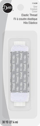 White Elastic Thread, 30 yards by Dritz - Boho Fabrics - Thread