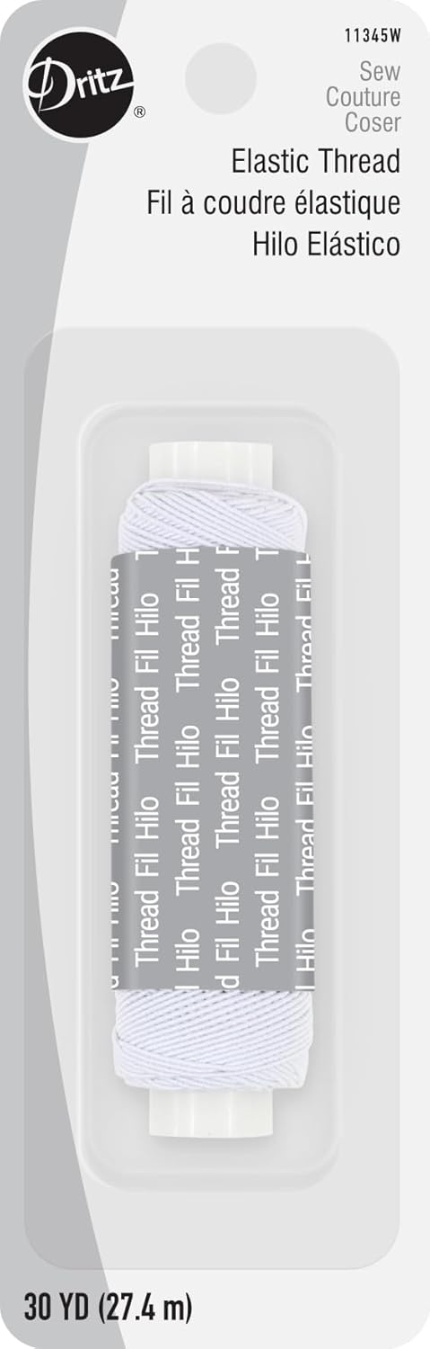 White Elastic Thread, 30 yards by Dritz - Boho Fabrics - Thread